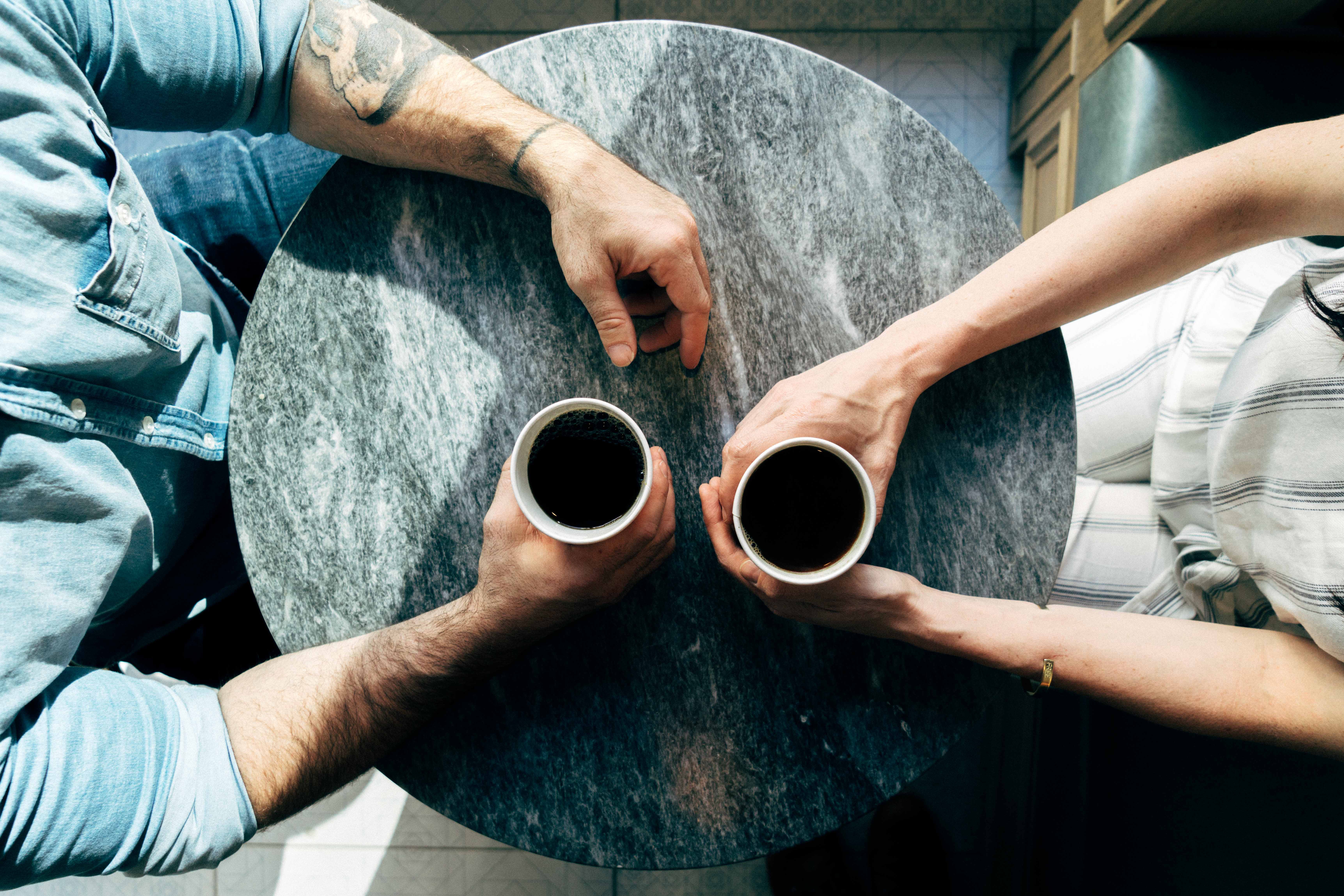 Man and woman with coffee